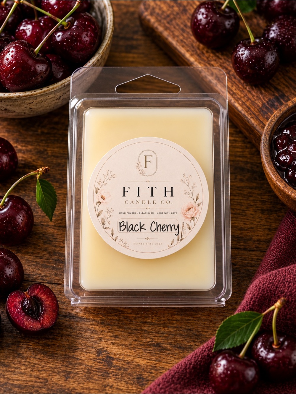 Black Cherry Organic Soy Artisan wax melts